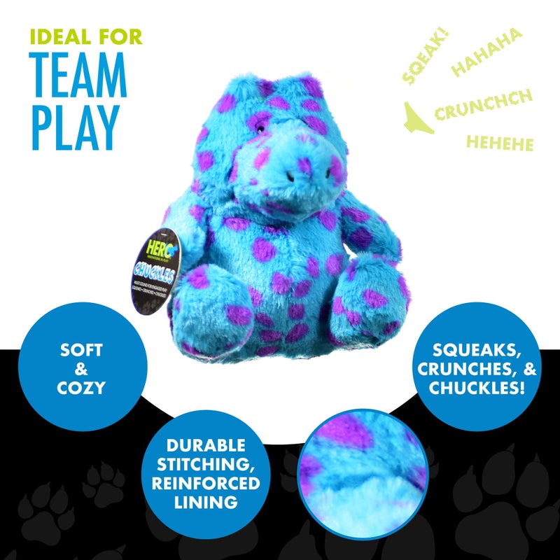 Hero - Chuckles Polka-Dotted Alligator Plush Dog Toy - Dog Squeaky Toys - Durable Stuffed Animal with 3 in 1 Squeaker - Image 4